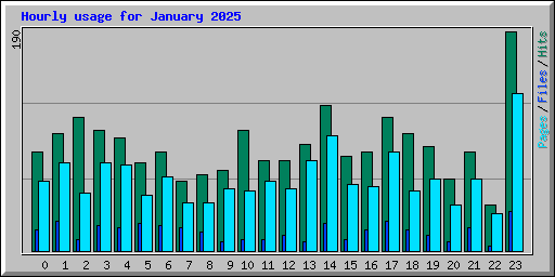 Hourly usage for January 2025