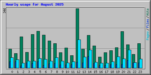 Hourly usage for August 2025