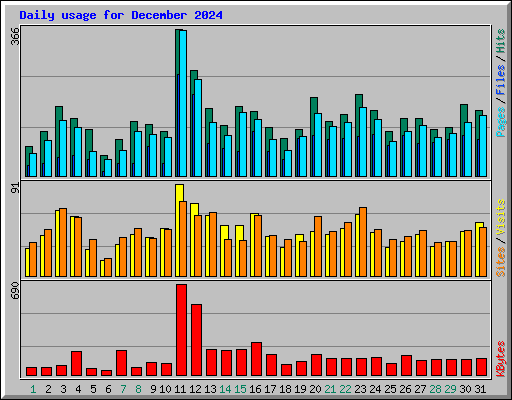 Daily usage for December 2024