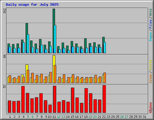Daily usage for July 2025