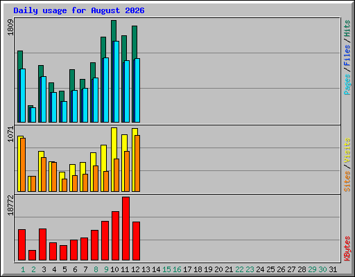 Daily usage for August 2026