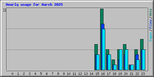 Hourly usage for March 2025