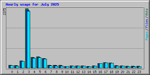 Hourly usage for July 2025