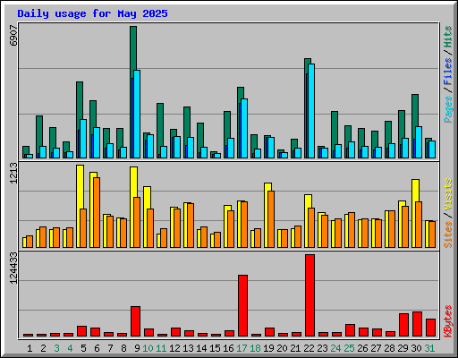 Daily usage for May 2025