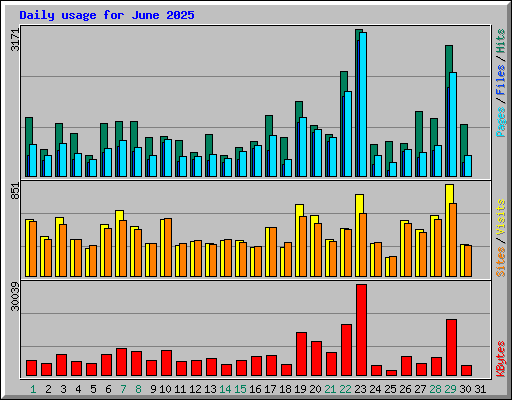 Daily usage for June 2025