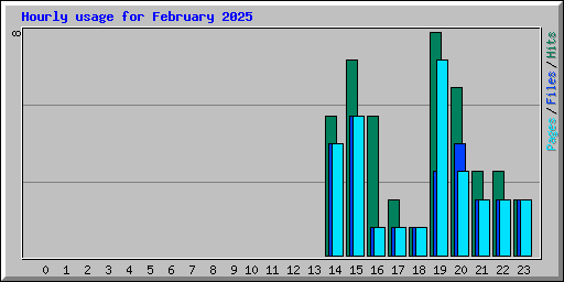 Hourly usage for February 2025