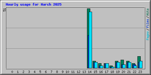 Hourly usage for March 2025