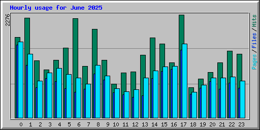 Hourly usage for June 2025