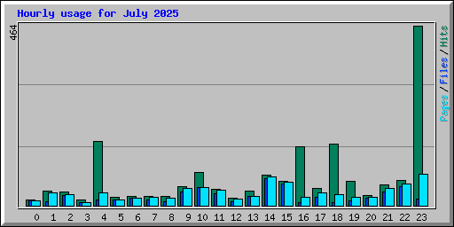 Hourly usage for July 2025
