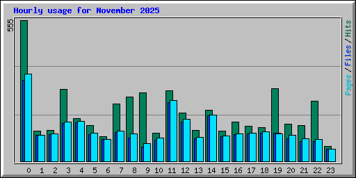 Hourly usage for November 2025
