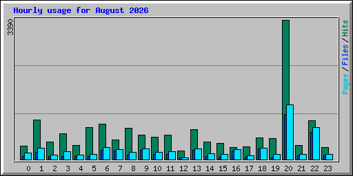 Hourly usage for August 2026