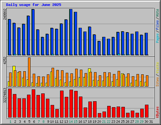 Daily usage for June 2025