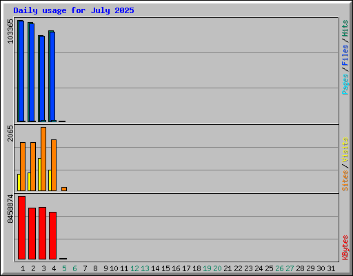 Daily usage for July 2025
