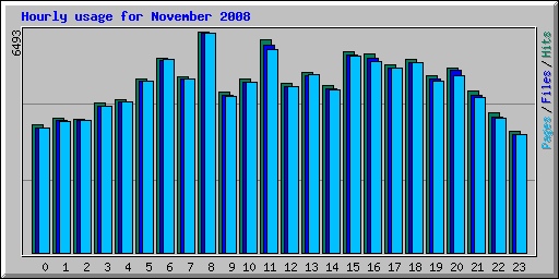 Hourly usage for November 2008