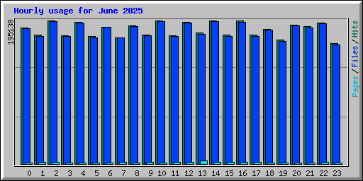 Hourly usage for June 2025