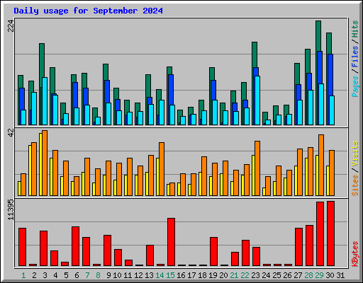Daily usage for September 2024