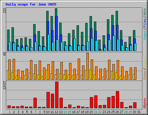 Daily usage for June 2025