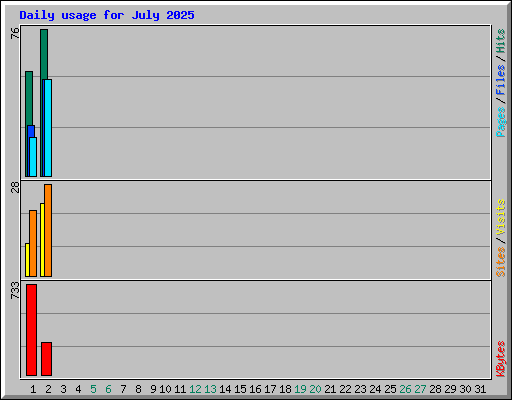 Daily usage for July 2025