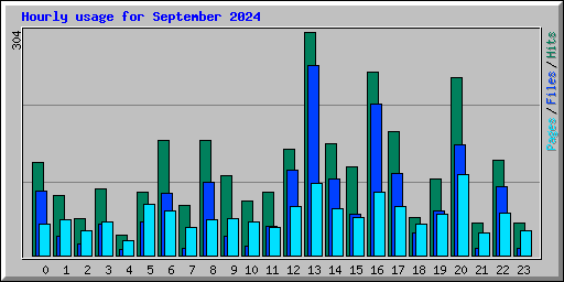 Hourly usage for September 2024