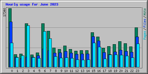 Hourly usage for June 2023