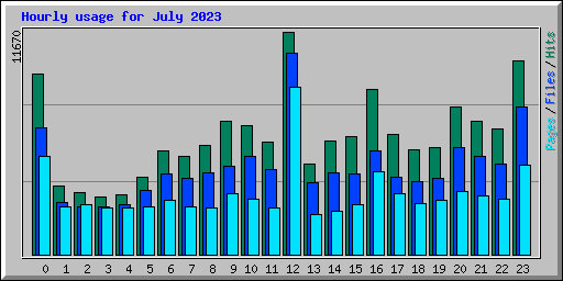 Hourly usage for July 2023