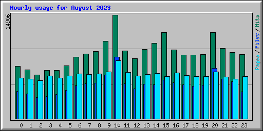 Hourly usage for August 2023