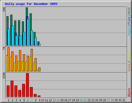 Daily usage for December 2025