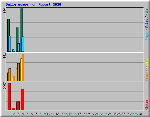 Daily usage for August 2026