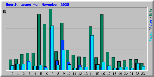 Hourly usage for November 2025