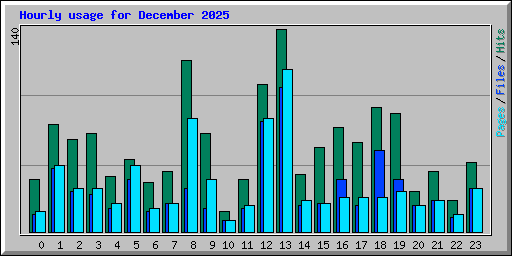 Hourly usage for December 2025