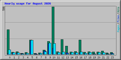 Hourly usage for August 2026