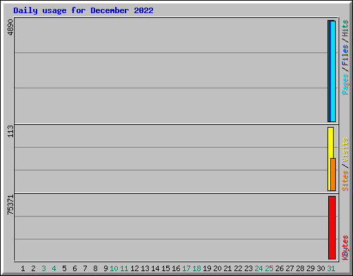 Daily usage for December 2022