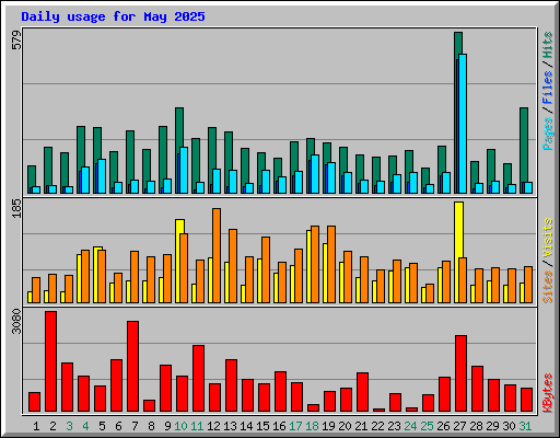 Daily usage for May 2025