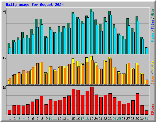 Daily usage for August 2024