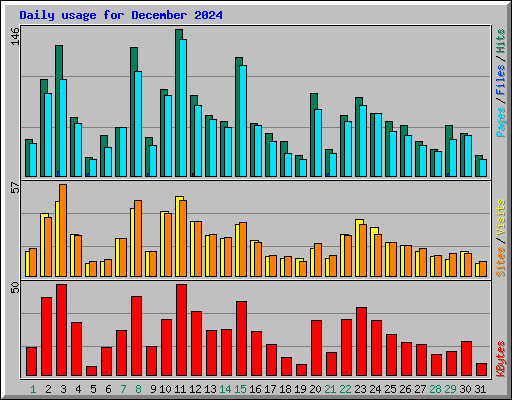 Daily usage for December 2024