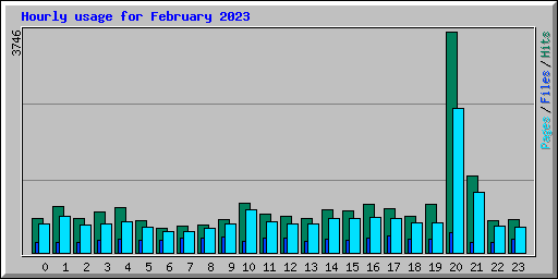 Hourly usage for February 2023