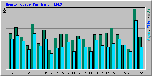 Hourly usage for March 2025