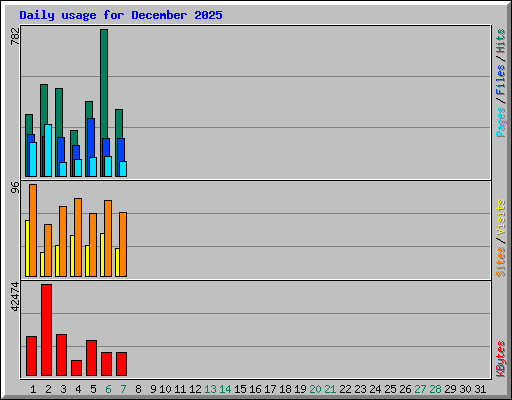 Daily usage for December 2025
