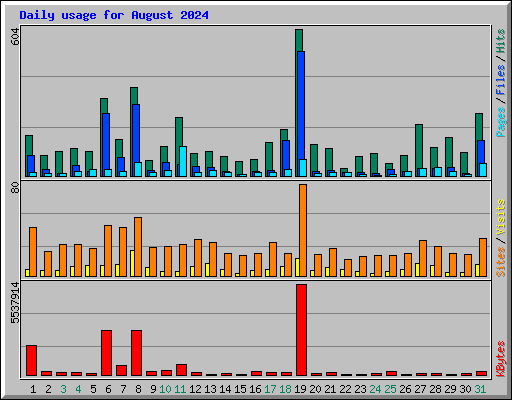 Daily usage for August 2024