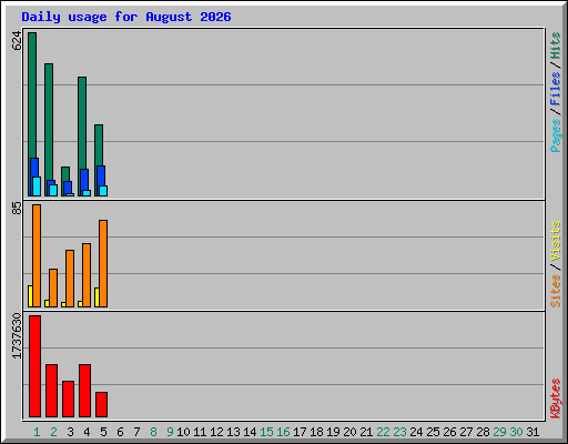Daily usage for August 2026