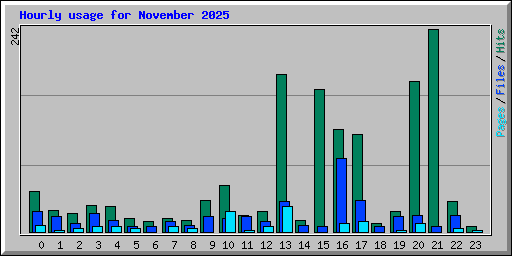 Hourly usage for November 2025