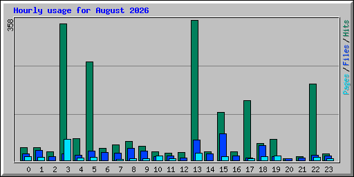 Hourly usage for August 2026