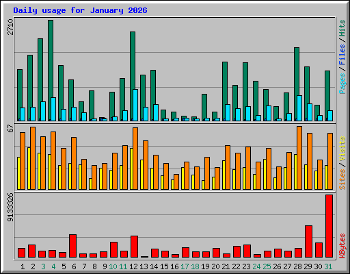 Daily usage for January 2026