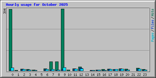 Hourly usage for October 2025