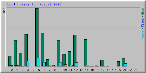 Hourly usage for August 2026