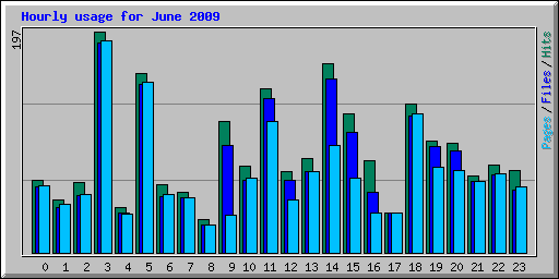 Hourly usage for June 2009