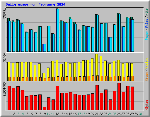 Daily usage for February 2024