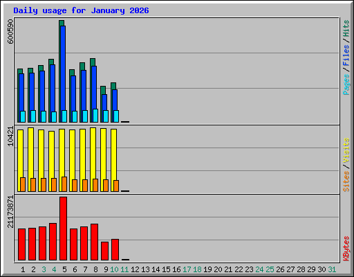 Daily usage for January 2026
