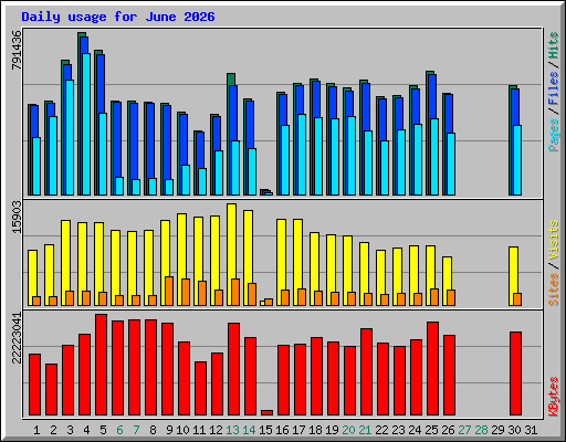 Daily usage for June 2026