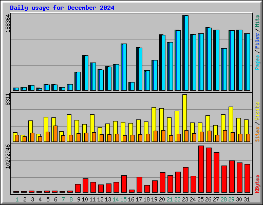 Daily usage for December 2024